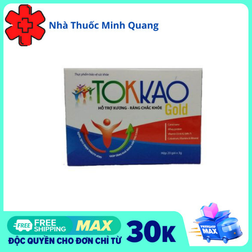 Tokkao Gold - Cốm bổ sung canxi cho bé, giúp phát triển chiều cao và cân nặng - Hộp 20 gói