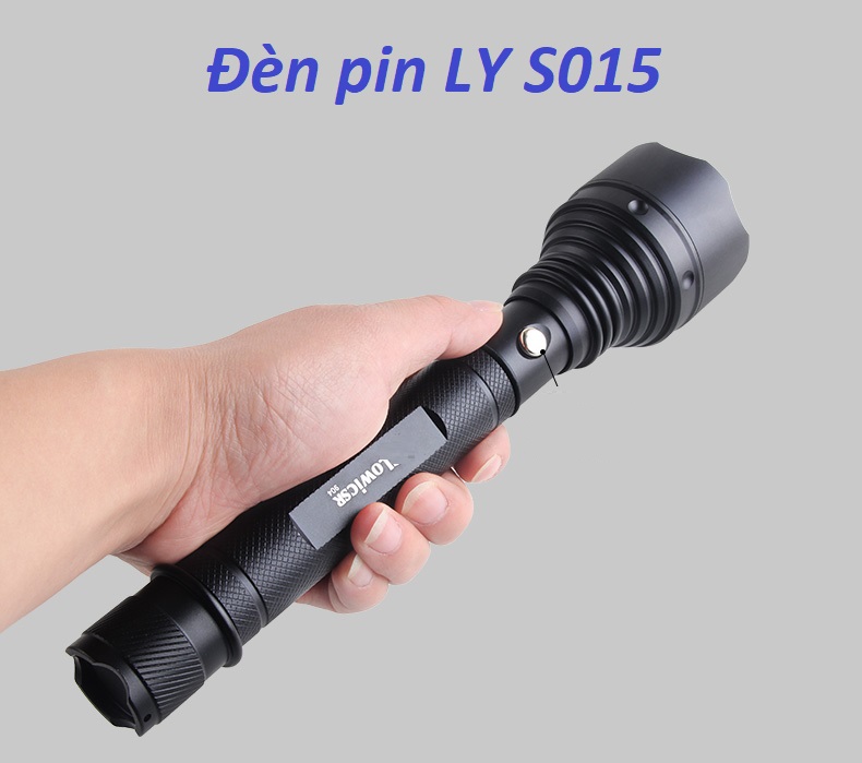 Đèn Pin Chiếu Siêu Sáng LY S015, Đèn Chống Thấm Nước, Vỏ Nhôm Thiết Kế Nguyên Khối, Sơn Chống Rỉ, Pin Cực Trâu, Chiếu Cực Xa Tới 500m. Bảo Hành Lỗi 1 Đổi 1.TẠI SHOP