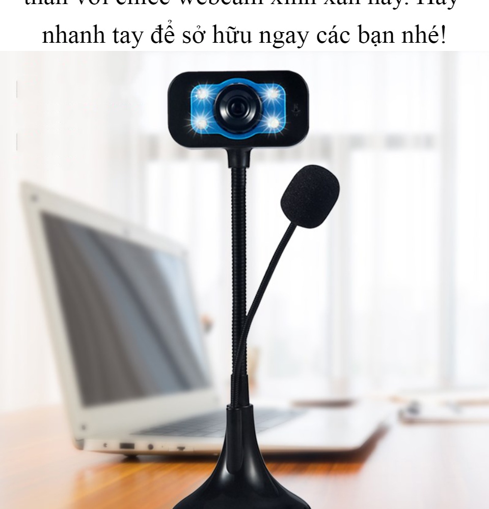 Hcm][Webcam Sẵn Sàng] Webcam 720 Máy Tính Để Bàn Led Hd Máy Quay Usb