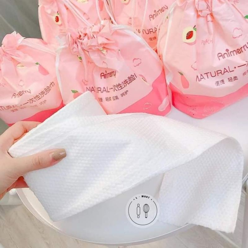 Túi khăn lau mặt dùng 1 lần Animerry, Túi khăn vải khô đa năng lau mặt tẩy trang dùng 1 lần - Túi 40 tờ