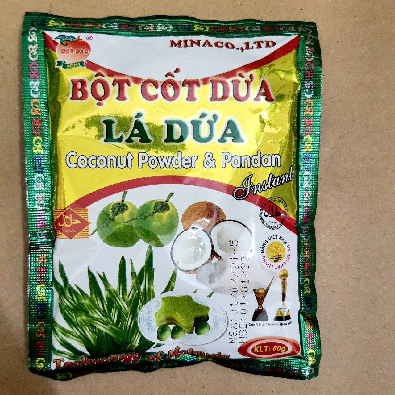 bột cốt dừa lá dứa 50g