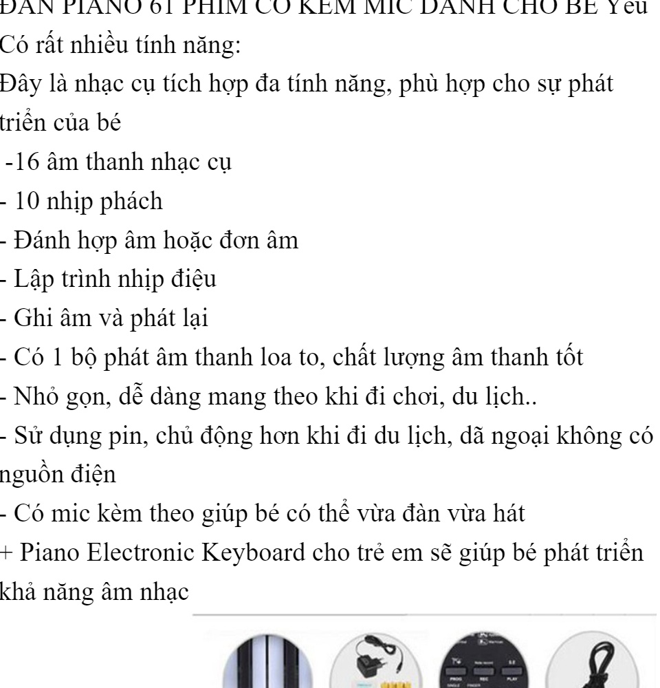 [ Tặng 2 quà ngẫu nhiên ] Đàn Piano - Đàn Piano 61 phím Đàn cho bé Đồ chơi cho bé