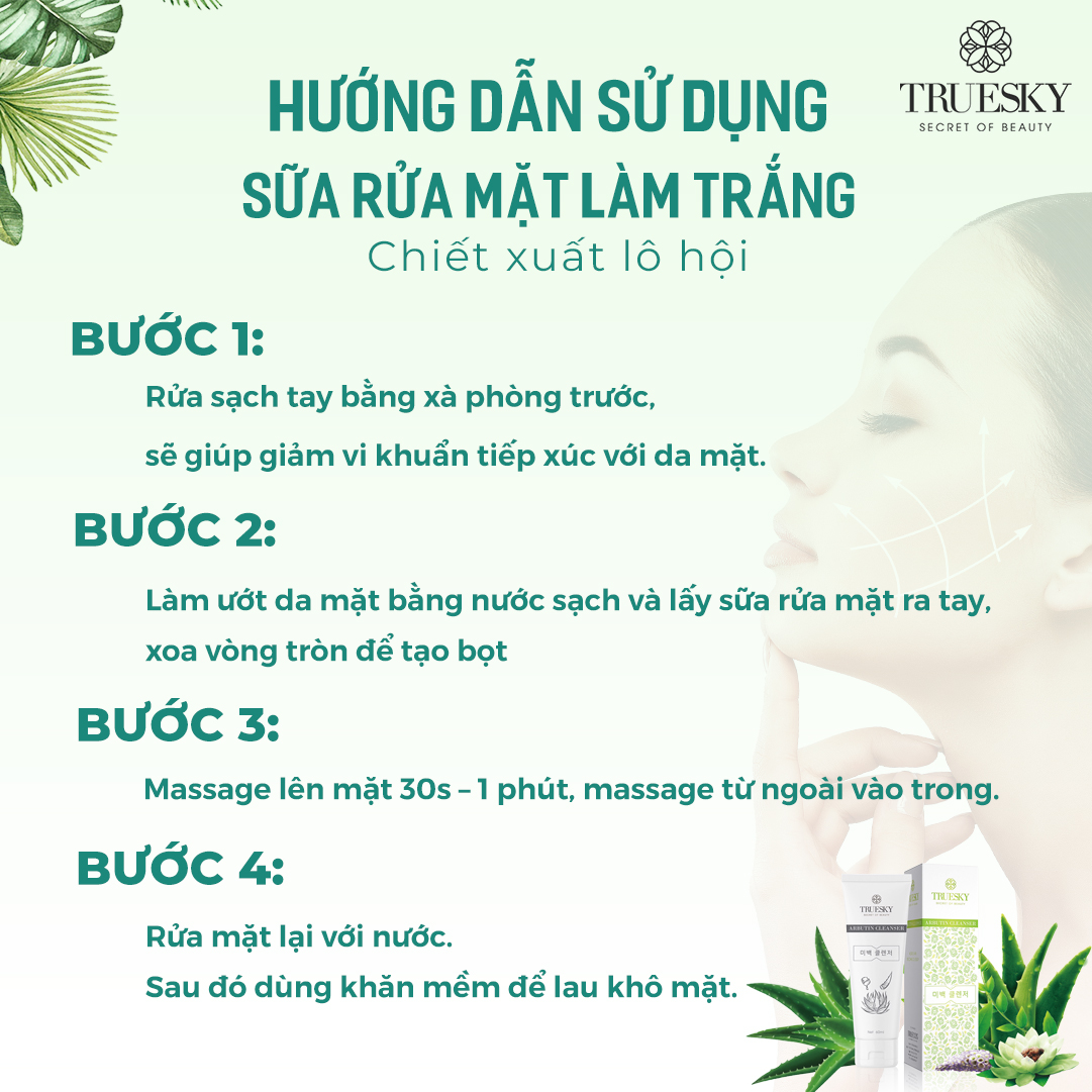Sữa rửa mặt tạo bọt trắng da Truesky 60ml