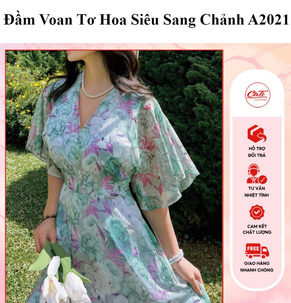 Váy voan tơ hoa trễ vai kiểu dáng tiểu thư | Shopee Việt Nam
