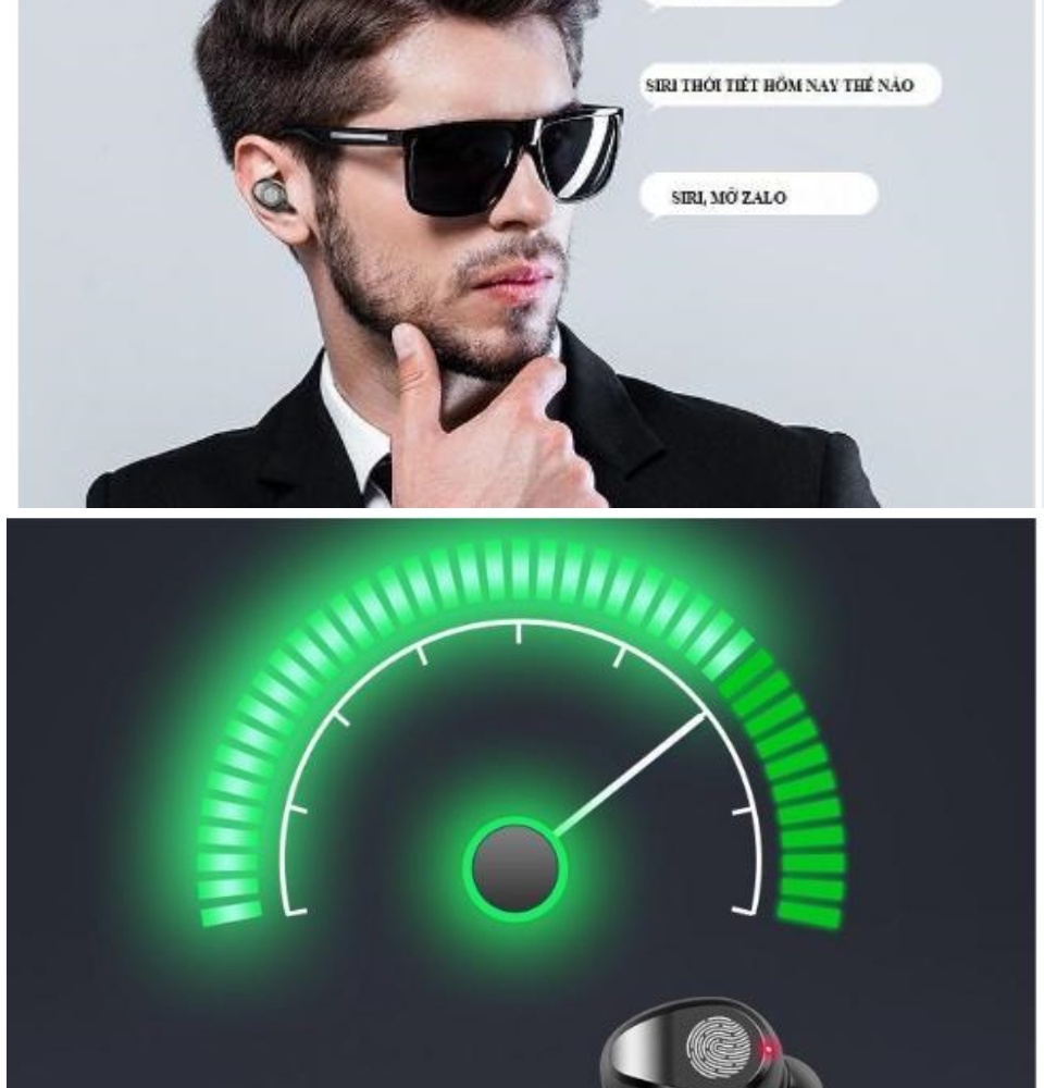 Tai Nghe Bluetooth Amoi F9 Bản Pro Quốc Tế Chip 5.0 , Chống Nước , Nút Cảm Ứng - Tai Nghe Bluetooth Amoi F9, Tai Nghe Bluetooth Nhét Tai Cho mọi dòng máy - Tai nghe buetooth không dây 7
