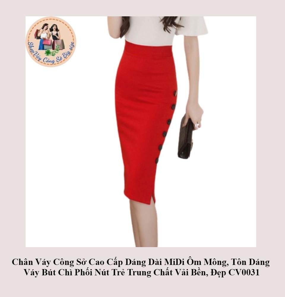 Váy ôm BIG SIZE dáng bút chì xẻ sau  không túi  03115