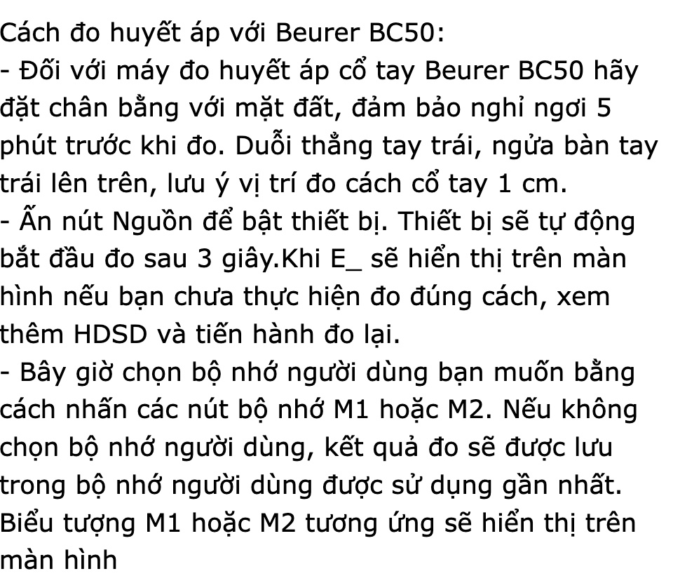 Máy đo huyết áp cổ tay điện tử cảm ứng Beurer BC50 Chính hãng - Nhập khẩu Đức, độ chính xác cao,công nghệ Châu âu, cảnh báo nhịp tim, thiết kế gọn nhẹ, sử dụng pin, bảo hành 36 tháng 63 Máy đo huyết áp cổ tay điện tử cảm ứng Beurer BC50 Chính hãng - Nhập khẩu Đức, độ chính xác cao,công nghệ Châu âu, cảnh báo nhịp tim, thiết kế gọn nhẹ, sử dụng pin, bảo hành 36 tháng