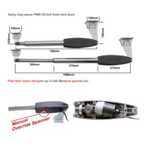 Mô tơ 1 cánh tay đòn C02 ( 1 cánh tay đòn + mạch điều khiển và 2 remote)