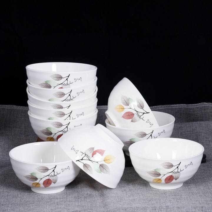 Bộ 10 chén sứ opal cao cấp - bộ 10 chén sứ hoa văn cao cấp