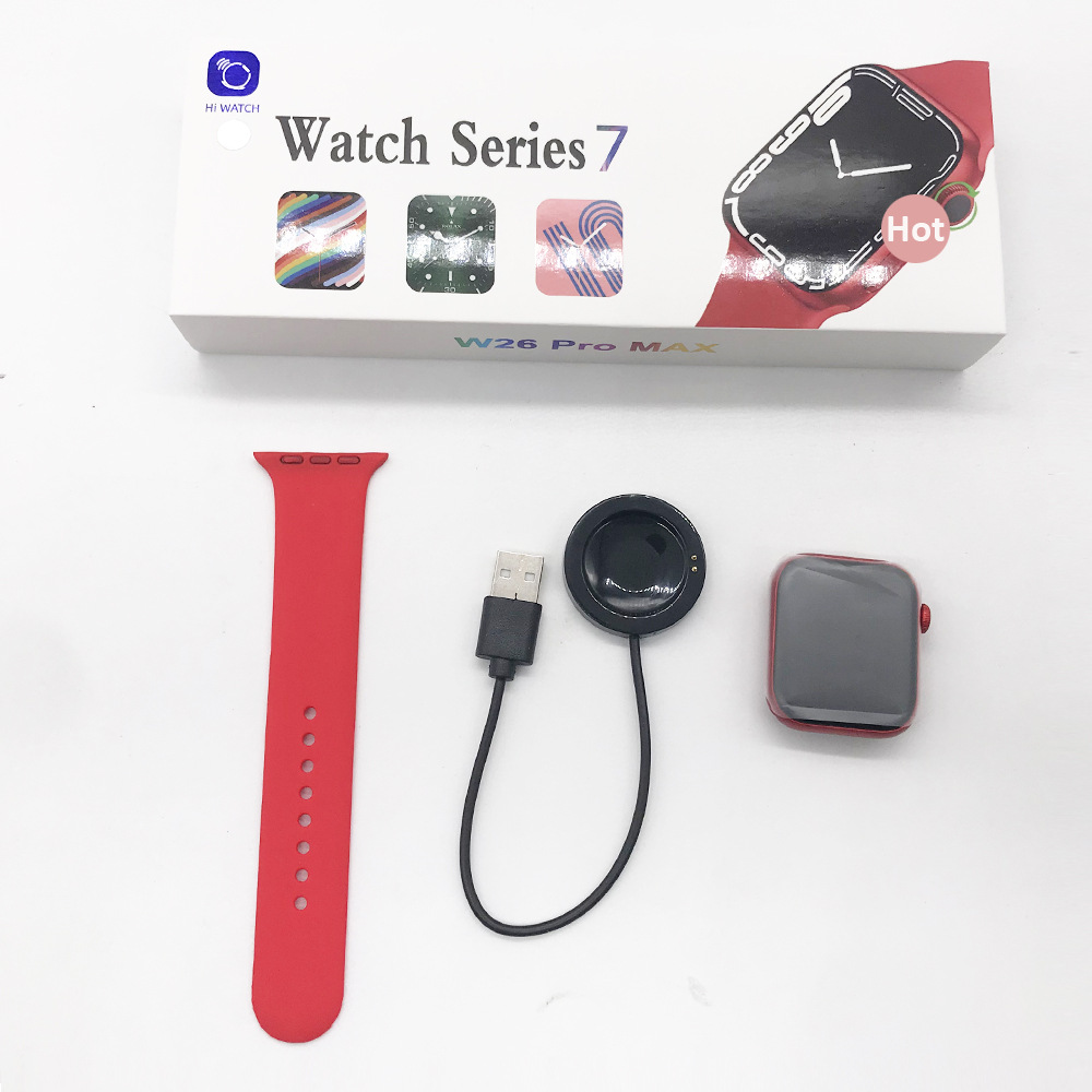 Đồng hồ thông minh W26+Pro Series7 điều khiển được bằng nút tròn hỗ trợ cài đặt hình nền  10 game full màn 44mm dùng cho cả thiết bị ios và androi
