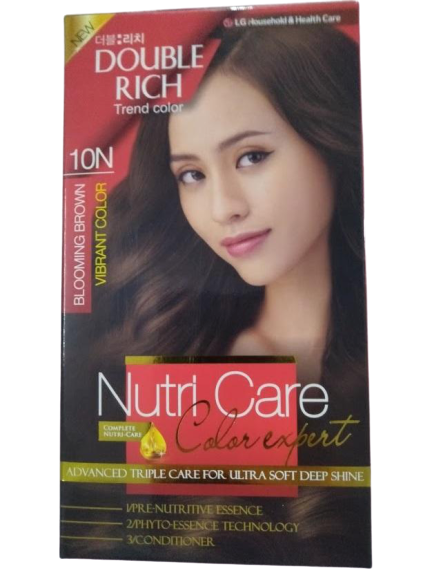 Thuốc nhuộm tóc Double Rich nâu hạt dẻ #10N mang đến cho bạn sự tự tin với màu tóc mới lôi cuốn. Chất nhuộm dưỡng tóc giúp tóc không bị hư tổn và tăng cường độ bóng sáng.
