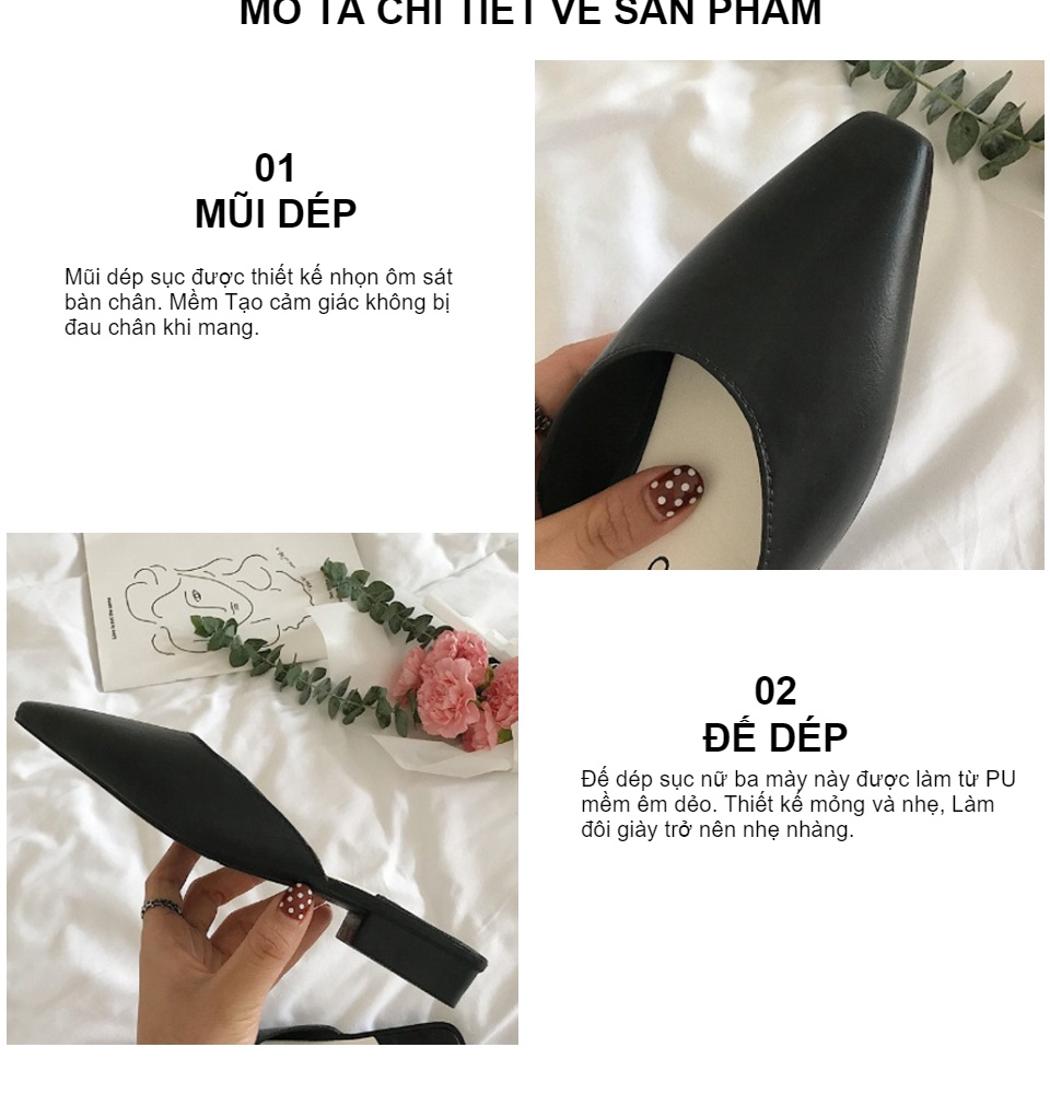 dép sục - dep nu - siêu sang chảnh -mix đồ cực bánh bèo - SẴN 3 MÀU HÀNG LOẠI MOT - DOZIMAX 3