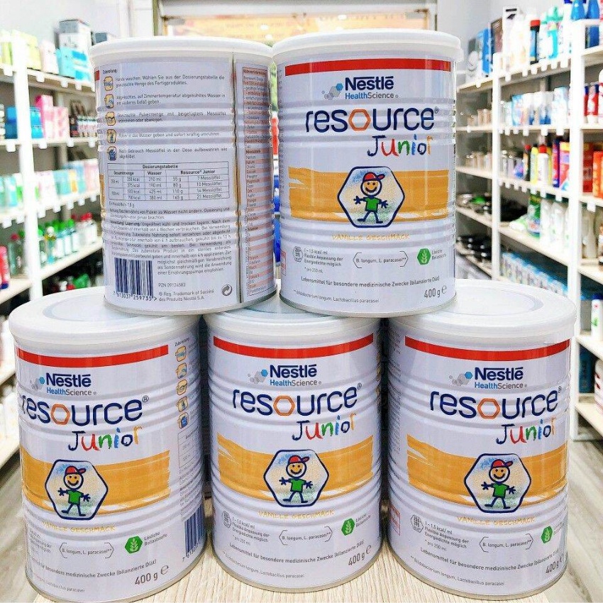 Sữa tăng cân cho trẻ biếng ăn suy dinh dưỡng chậm lớn Nestle Resource Junior 400g Đức hỗ trợ ăn ngon hấp thụ tốt an toàn phù hợp cho bé từ 1 tuổi đến 10 tuổi - mẹ bean bon
