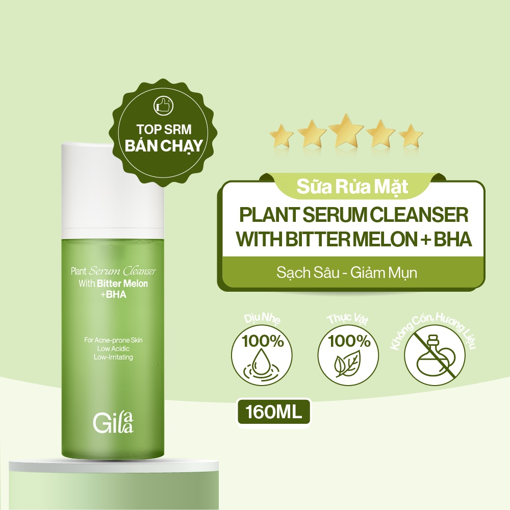 Bộ 4 Sản Phẩm làm sạch, giảm mụn, ngừa thâm & ngăn ngừa mụn tái phát GILAA BITTER MELON BLEMISH REPAIR