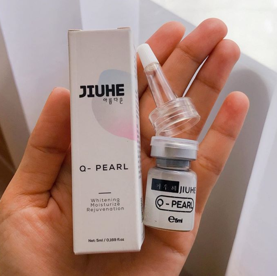 Serum tinh chất JIUHE Q PEARL giảm vết thâm ở nách bẹn đùi hông vết sạm trên khuôn mặt , hết thâm mắt, sẹo do mụn dùng được cho người lớn và trẻ em - serum jiuhe hàn quốc