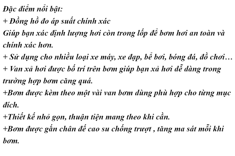 Bơm xe đạp xe máy - Bơm đạp chân tiện lợi
