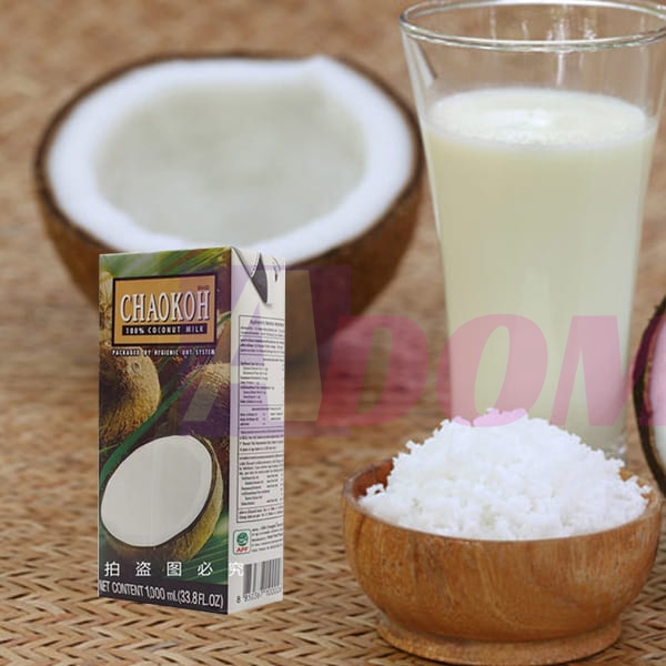 Nước cốt dừa Chaokoh Thái Lan 1000ml nguyên chất nấu canh Tomyum, xôi, làm bánh ngon đặc sánh