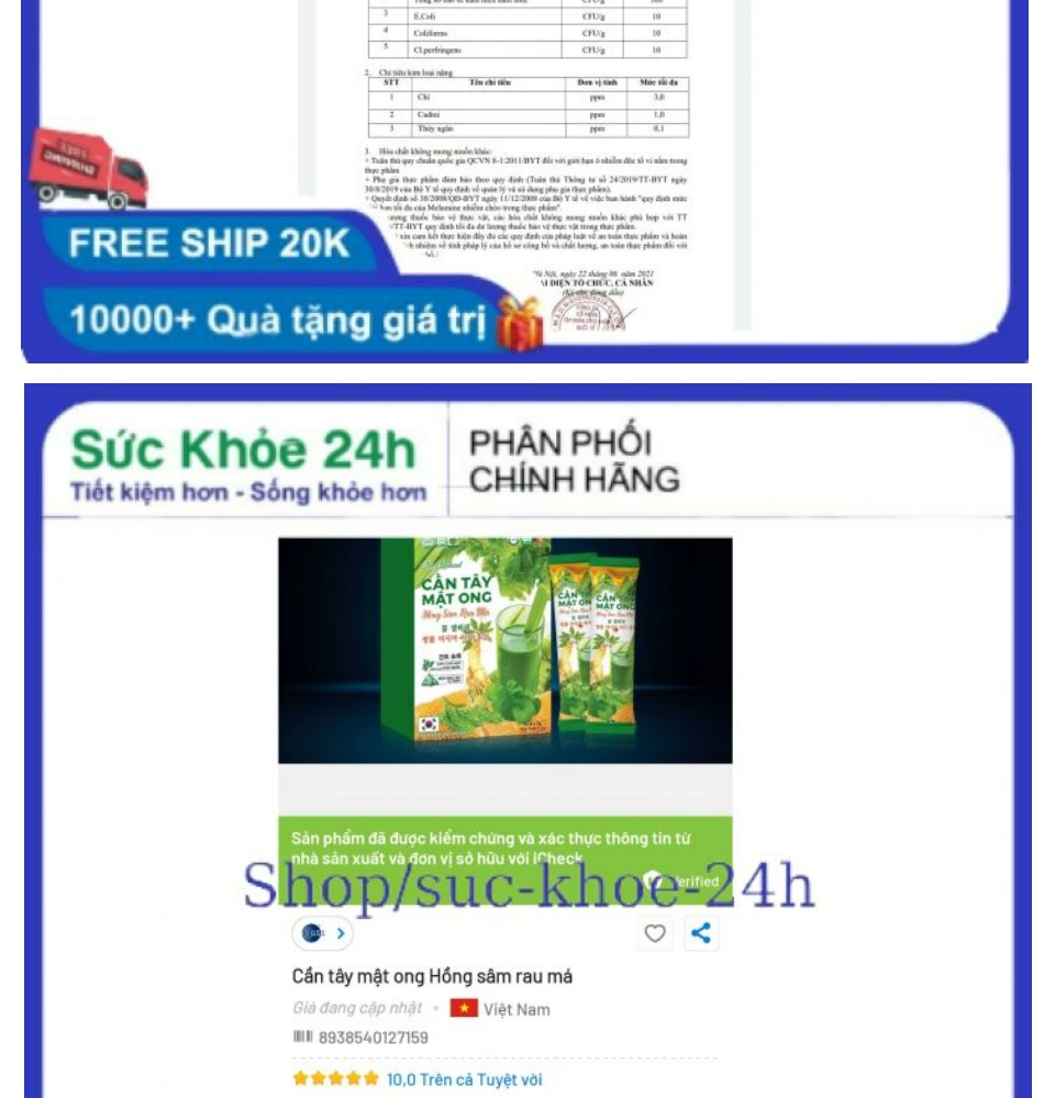 Bột cần tây mật ong giảm cân hồng sâm rau má thanh lọc cơ thể đẹp da , đẹp dáng hộp 15 gói HSD 2024 8
