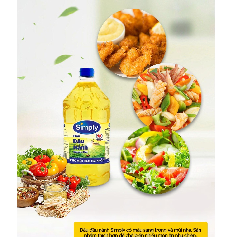 Dầu đậu nành nguyên chất Simply can 2 lít