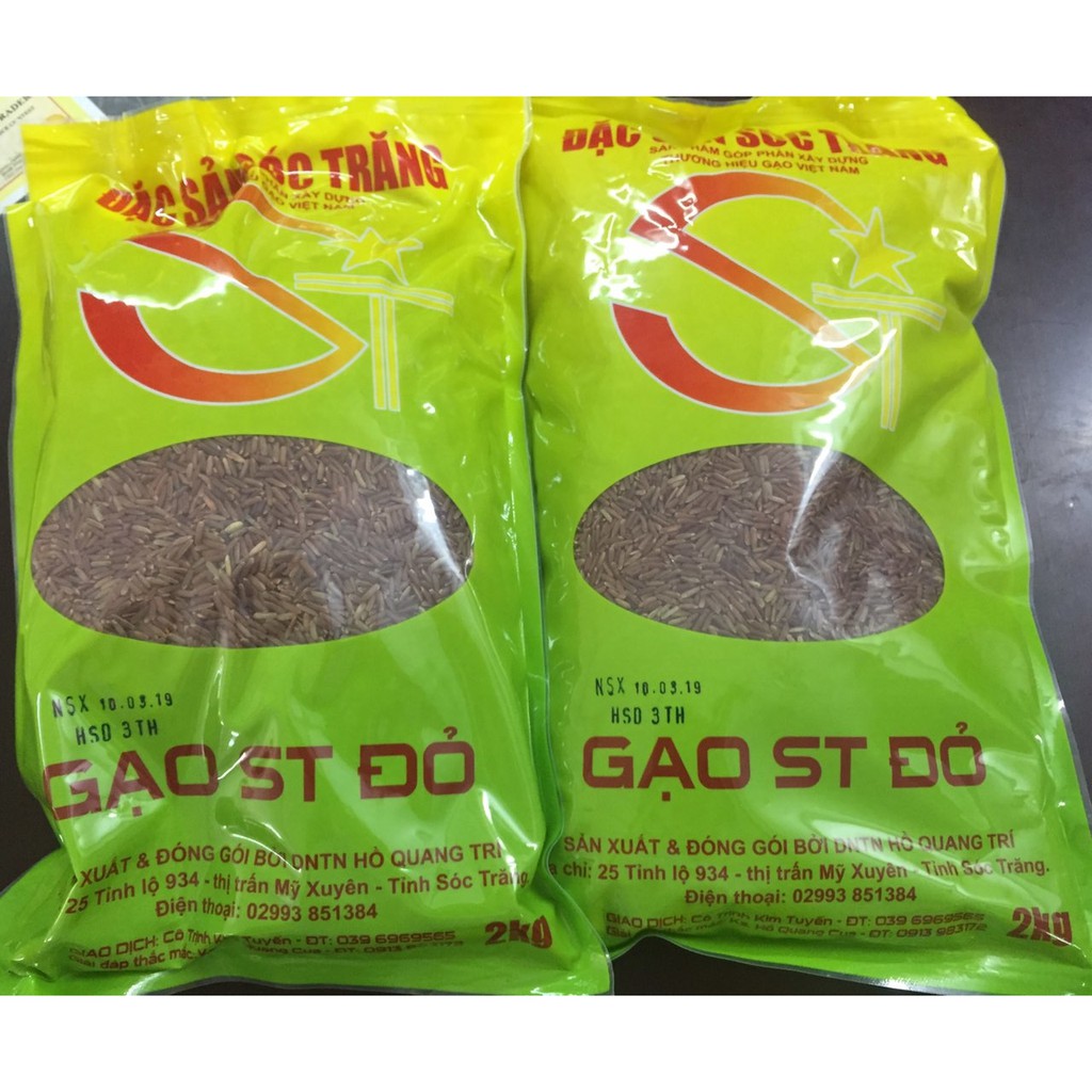 Gạo Lứt ST Đỏ đặc sản Sóc Trăng - túi 2kg