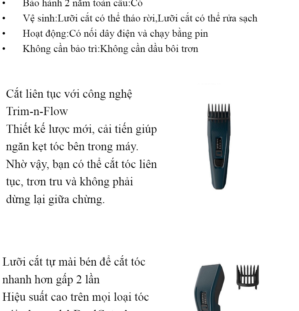 Tông đơ cắt tóc Philips HC3520/15 - hàng chính hãng - bảo hành 2 năm