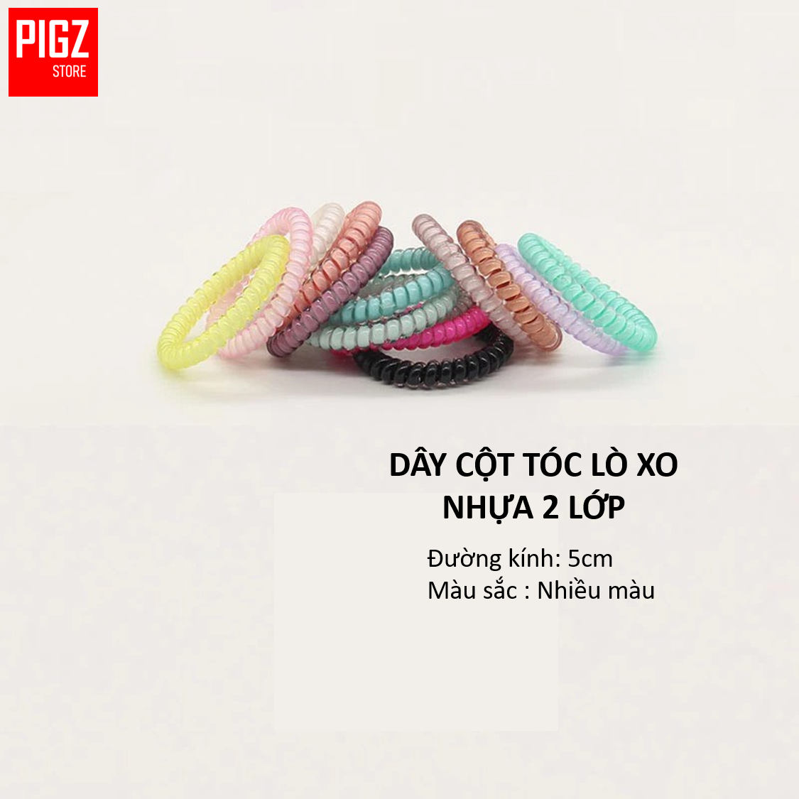 Dây Cột Tóc Lò Xo Ánh Kim 2 Lớp Cao Cấp MÀU NGẪU NHIÊN Thun buộc tóc lò xo,dây điện thoại không gây đau tóc,có thể làm móc khóa