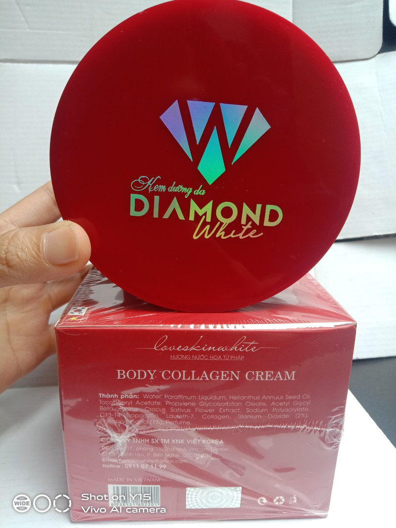 KEM BODY PHẤN TƯƠI DƯỠNG TRẮNG DA DIAMOND WHITE 250GR CHÍNH HÃNG - KEM DƯỠNG DA - DIAMOND WHITE