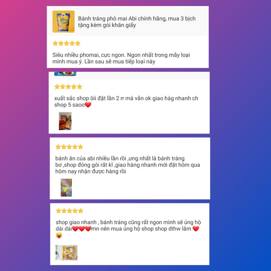 Bánh tráng me Abi chính hãng, mua 3 bịch tặng gói khăn giấy