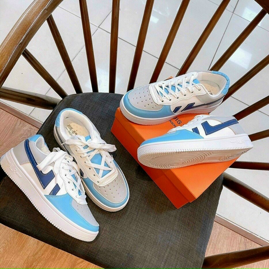 Giày Nữ Sneaker Đế Độn Giày Thể Thao Nữ Giày Bata Giày Lười Màu Trắng Mẫu Mới Mùa Hè Phối Viền Phong Cách Năng Động Mới