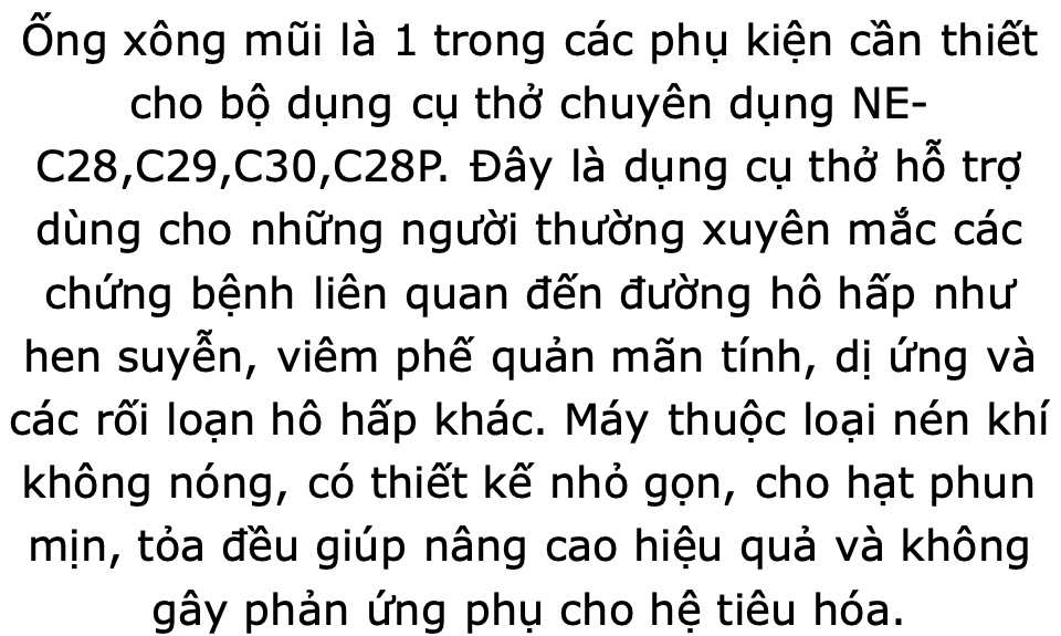 Ống xông mũi họng dùng cho máy omron NE-C28 và NE-C29 Chính hãng - Nhỏ gọn, dễ dàng mang theo và dễ sử dụng, phù hợp cho gia đình 53 Ống xông mũi họng dùng cho máy omron NE-C28 và NE-C29 Chính hãng - Nhỏ gọn, dễ dàng mang theo và dễ sử dụng, phù hợp cho gia đình