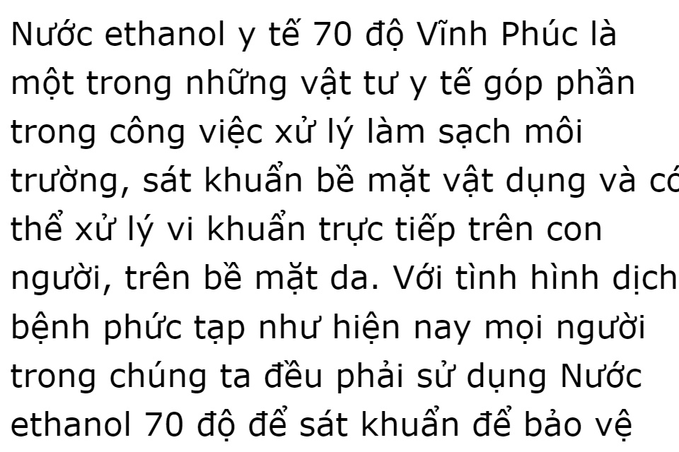 Nước ethanol 70 độ Vĩnh Phúc dùng để xử lý làm sạch môi trường, sát khuẩn bề mặt vật dụng và có thể xử lý vi khuẩn trên con người, bề mặt da, sát khuẩn vết thương, diệt khuẩn, sát khuẩn dụng cụ y tế, đồ vật DrViet 59 Nước ethanol 70 độ Vĩnh Phúc dùng để xử lý làm sạch môi trường, sát khuẩn bề mặt vật dụng và có thể xử lý vi khuẩn trên con người, bề mặt da, sát khuẩn vết thương, diệt khuẩn, sát khuẩn dụng cụ y tế, đồ vật DrViet