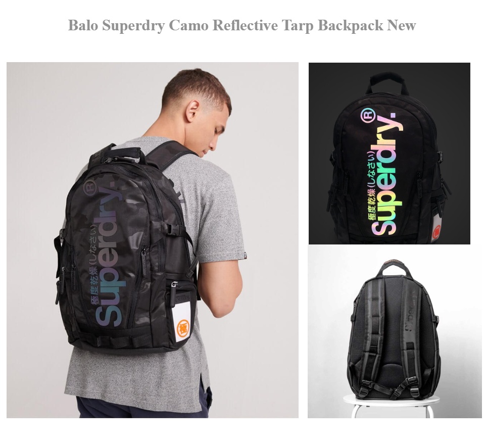 superdry camo reflective tarp rucksack