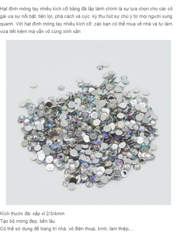 Hộp hạt đính móng tay lấp lánh