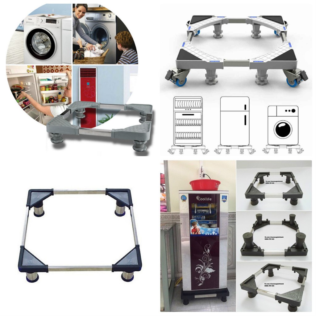 Chân kệ để máy giặt, tủ lạnh inox đa năng, tện dụng chắc chắn, chuyên sỉ gia dụng