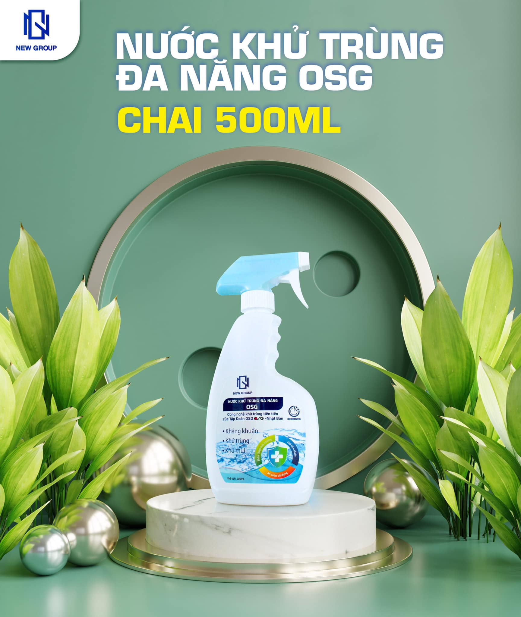 Nước khử trùng diệt khuẩn đa năng OSG (Chai xịt 100ML) được sản xuất theo công nghệ tiên tiến từ Nhật Bản hiệu quả vượt trội khử trùng mạnh mẽ, hoàn toàn từ tự nhiên, an toàn với cơ thể, không gây kích ứng