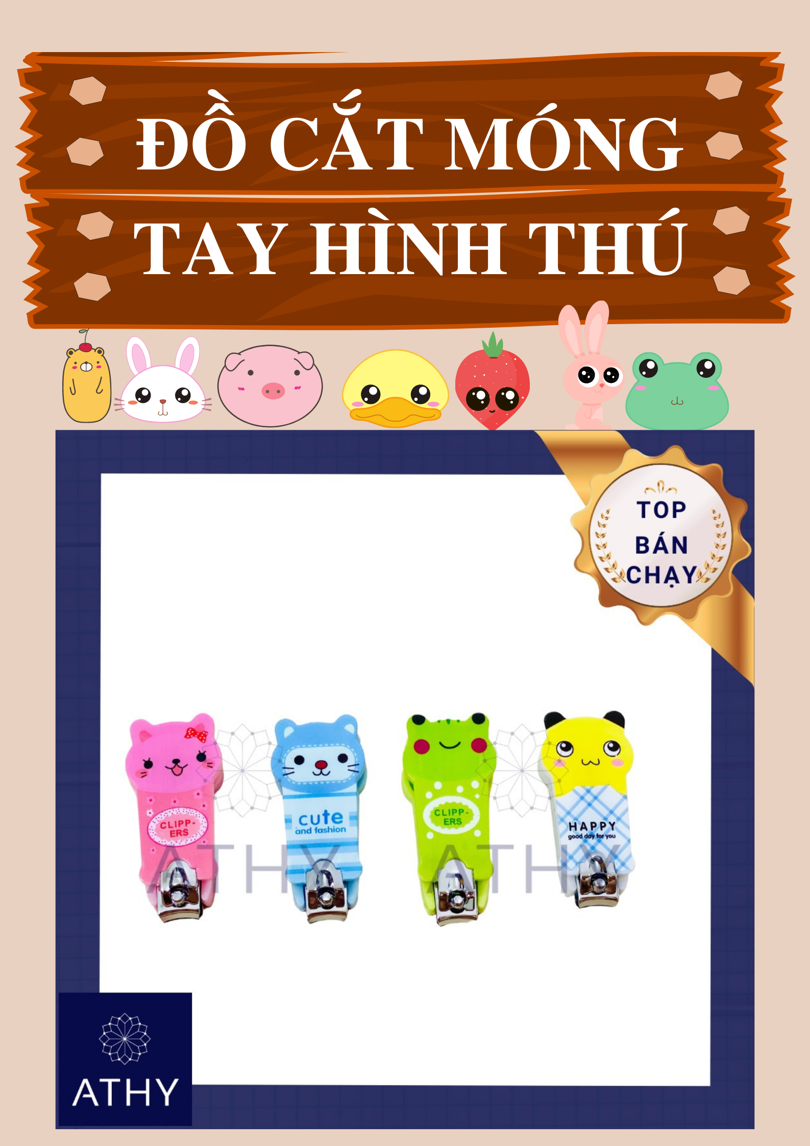 Bấm móng tay hình thú dễ thương cho em bé đồ cắt móng tay phụ kiện làm nail cute dụng cụ chăm sóc móng giá rẻ