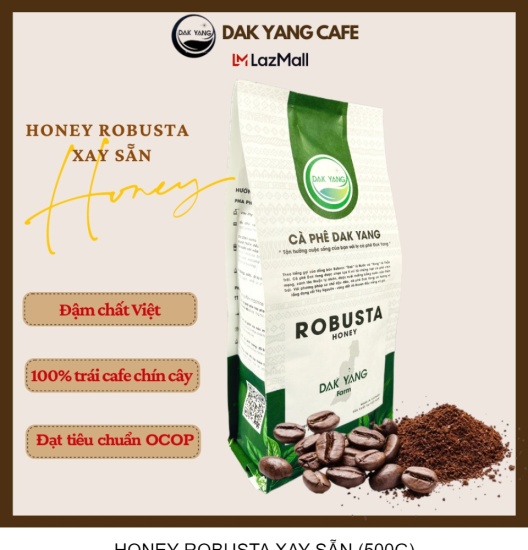 Cafe robusta dạng bột 100% cà phê chín đỏ - honey 500g đắk yang cafe - ảnh sản phẩm 8