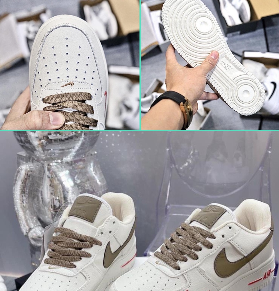 Giày Nike_Air Force 1 Nam Nữ, Giày AF1 Vệt Nâu Hàng Đẹp Full Box Đủ Size 36-43