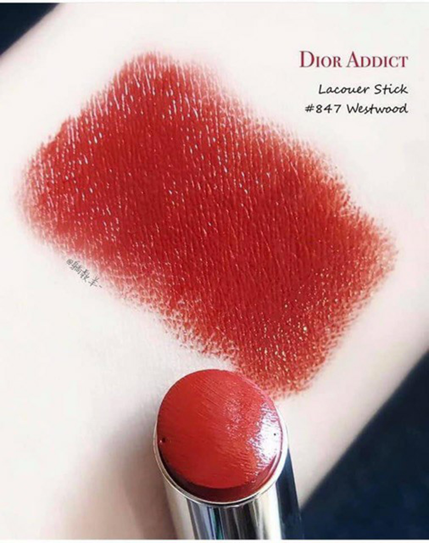 Son Dưỡng Dior 847 Màu Đỏ Nâu WestWood,Màu Son Lên Chân Thực,Chất