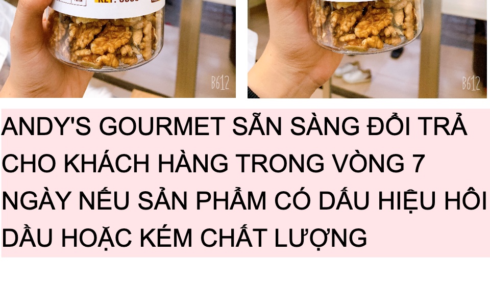 Hạt Óc Chó Tách Vỏ - Túi zip 500gr - ?Quả Óc Chó Úc Chandler 100% Nhập khẩu từ ?Úc - Đồ ăn vặt mẹ bầu dành cho giảm cân - Cực kì tốt cho tim mạch - Andys Gourmet - Đồ ăn vặt