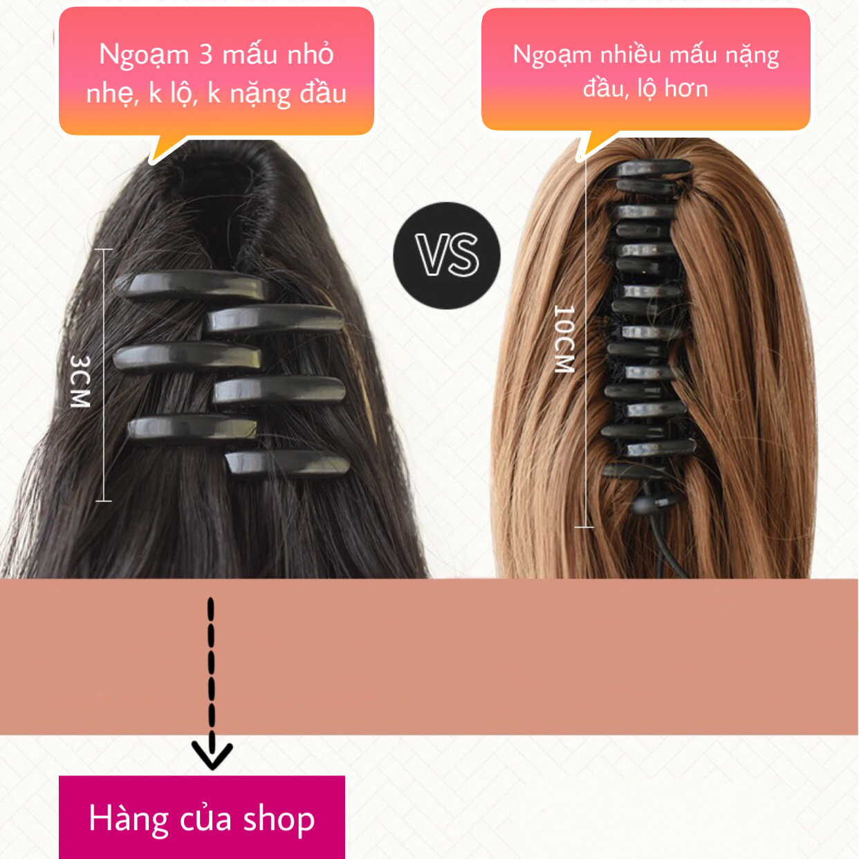 Tóc Giả Ngoạm Xoăn Dài, Đuôi Tóc Giả Cao Cấp Phong Cách Tiểu Thư Cho Nữ