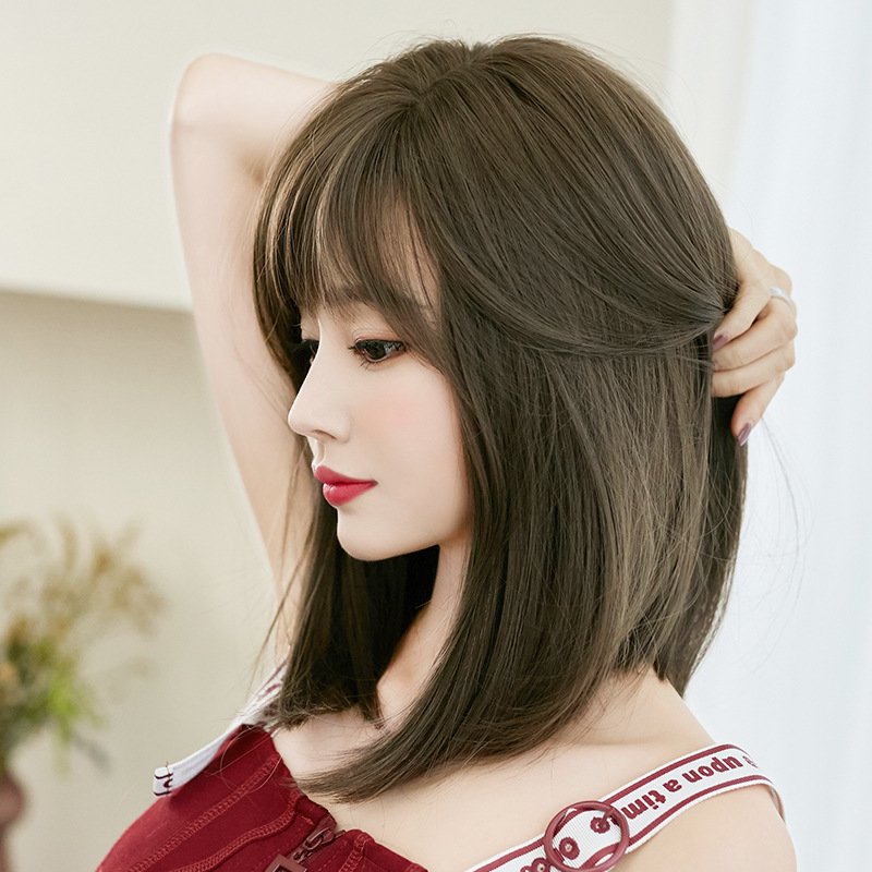 Tóc giả nữ Hàn Quốc cao cấp - Tóc giả nữ nguyên đầu cup ngắn. Tóc giả, tóc ngắn, tóc giả có da đầu, tóc vic