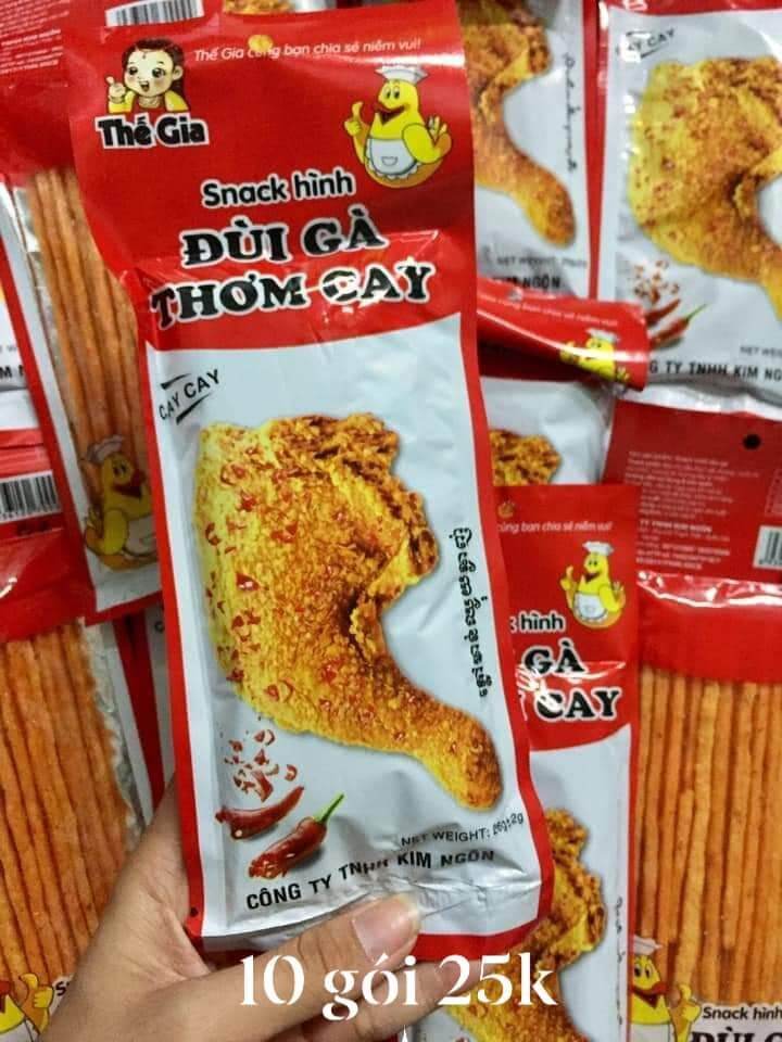 Combo 10 Gói Snack Hình Đùi Gà Thơm Cay