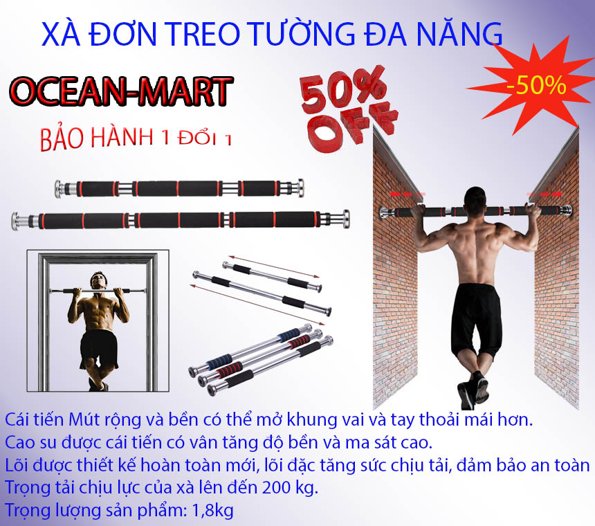 Cây hít xà đơn tại nhà , Cây tập xà đơn - CHỌN NGAY Xà đơn treo tường đa năng loại cao cấp, giải pháp tập thể dục tại nhà hiệu quả, Model 2015-1013, Giảm sốc 50%, Bảo hành 1 đổi 1 tại City - Mart