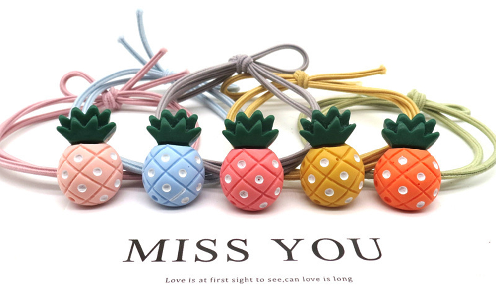 Dây buộc tóc, chun cột tóc hình bông hoa/ quả dứa/ cà rốt/ vịt con đáng yêu dễ thương CameWell C06HB