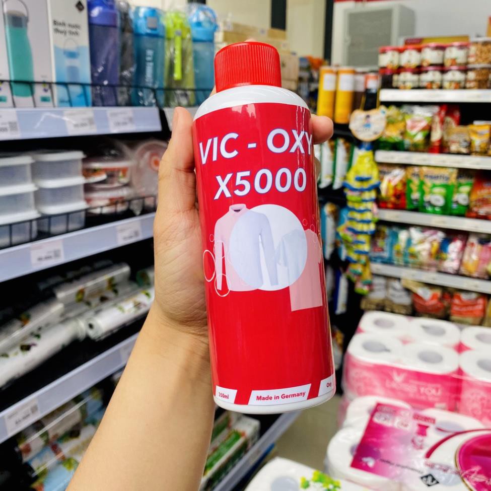 Bình VIC-OXY X5000 Nước Tẩy Giặt Quần Áo , Chai Dung Dịch Tẩy Trắng Vết Bẩn, Úa Vàng, Nấm Mốc. Tẩy Trắng Vết Mực, Sơn, Ố Vàng. Chất Tẩy Trắng Giày Dung Dịch Cọ Rửa Rày , Nước Tẩy Trắng Quần Áo Không Làm Mất Màu Gốc