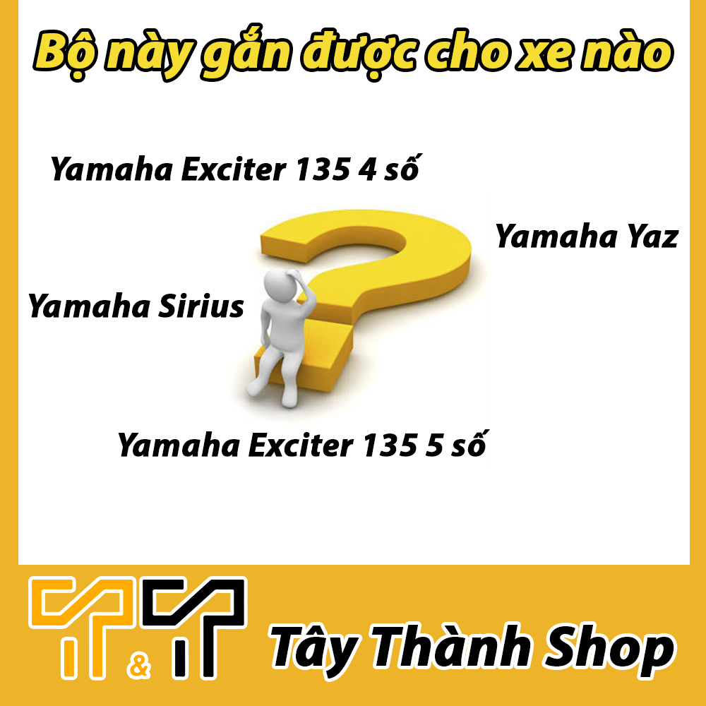 Nhông sên dĩa Yaz / Exciter 135, màu vàng, thông số 42T-14T, chất liệu thép SCM cao cấp, xuất xứ Thái Lan, bảo hành 6 tháng - T&T Tây Thành Shop chuyên nsd yaz