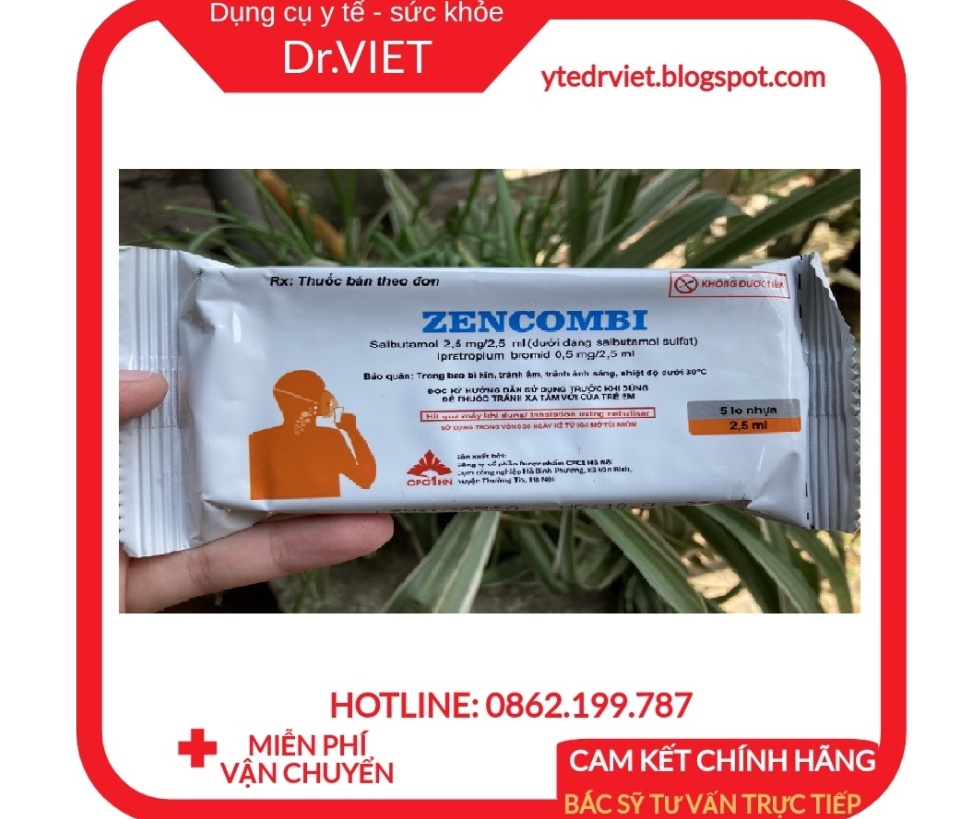 Dung dịch dùng cho máy xông khí dung Zencombi- Trẻ em, người lớn bệnh tắc nghẽn đường thở, hen phế quản, hen suyễn 50 Dung dịch dùng cho máy xông khí dung Zencombi- Trẻ em, người lớn bệnh tắc nghẽn đường thở, hen phế quản, hen suyễn