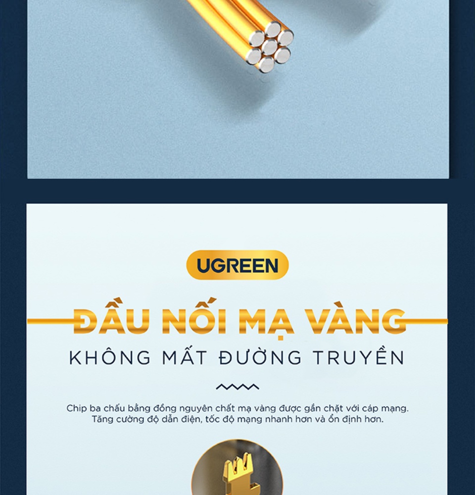 Cáp mạng Cat6 aluminum dạng dẹt UGREEN NW102 Cáp mạng Cat6 aluminum dạng dẹt UGREEN NW102