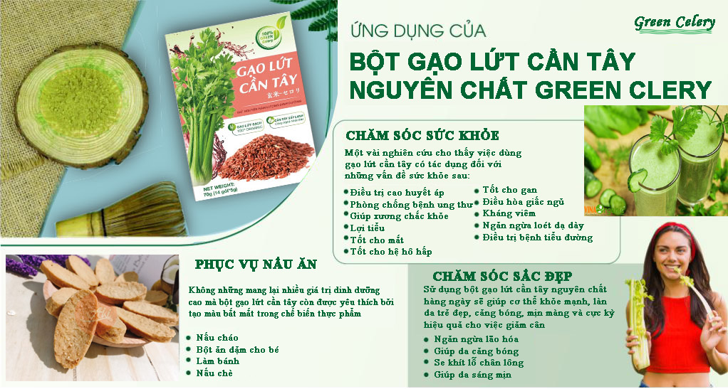 GẠO LỨT CẦN TÂY - Giữ dáng đẹp da thanh lọc cơ thể